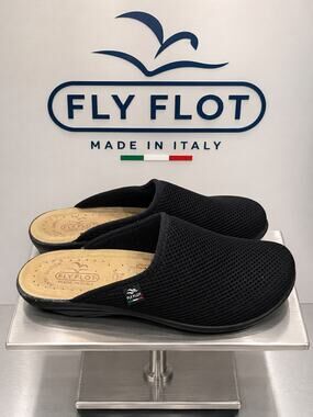 Fly Flot Black Mesh Anti-Shock Comfort Mules Clogs EU 40 US 9